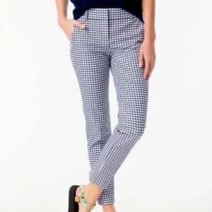 J Crew 100% Cotton Blue/White Gingham Pants
